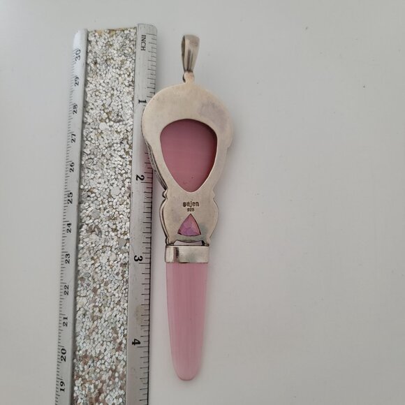 Fluorite, Topaz, Amethyst & Sterling Pendant by Sajen - Picture 2 of 3